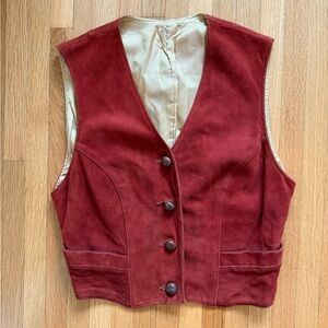Women's vintage Red Suede Vest